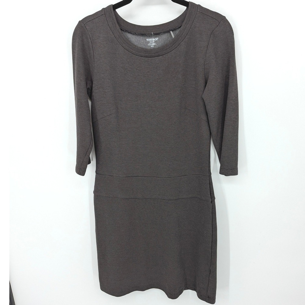 Toad&Co Knit Dress Eco Friendly‎ Womens Small Brown Gray Scoop Neck Gorpcore